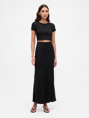Gap Maxi Slip Skirt - Black